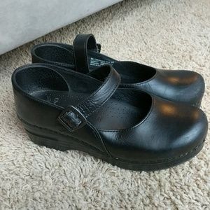 Dansko Black Leather Mary Janes
